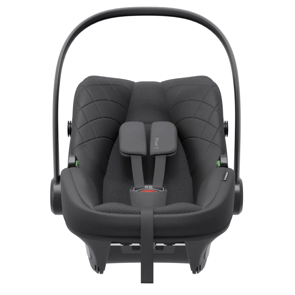 Avionaut Pixel 3 Infant Carrier Car Seat, lightweight design with modular insert system, suitable from birth to 13kg, featuring a memory foam headrest and side impact panel.