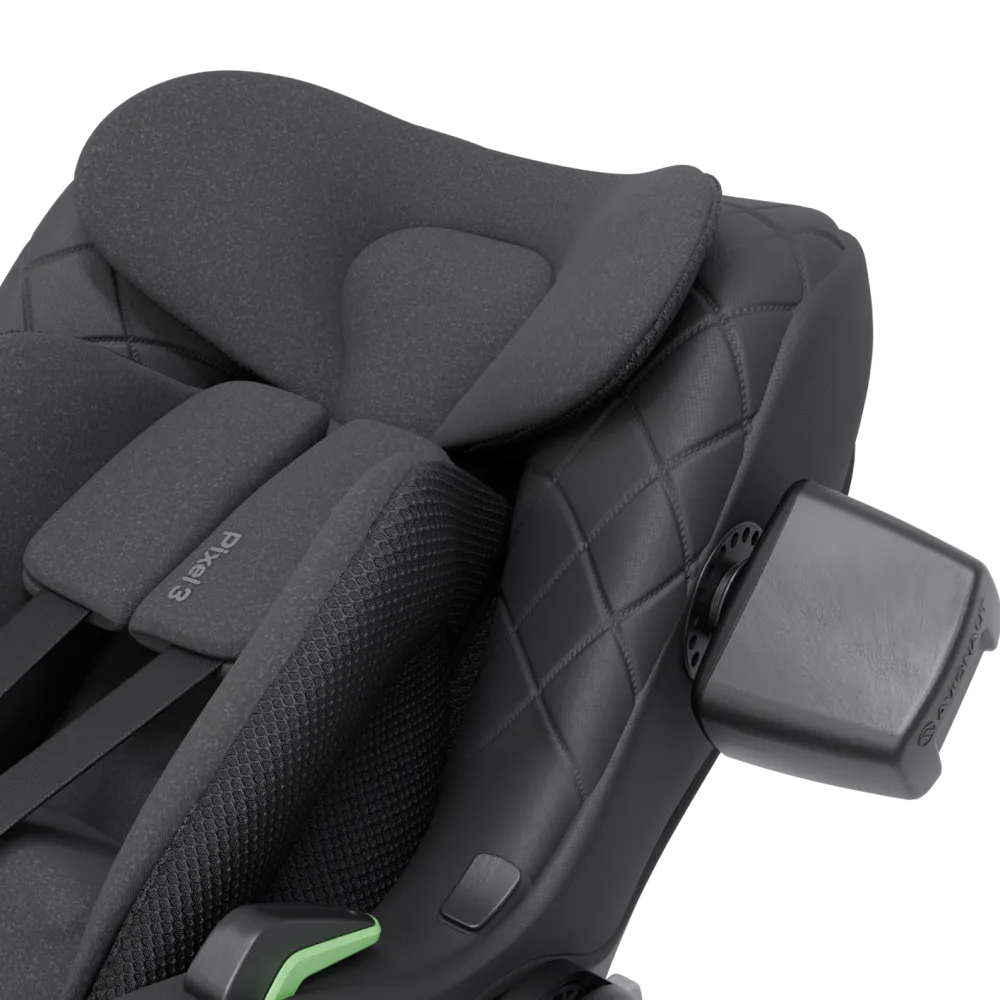 Avionaut Pixel 3 Infant Carrier Car Seat, lightweight design with modular insert system, suitable from birth to 13kg, featuring a memory foam headrest and side impact panel.