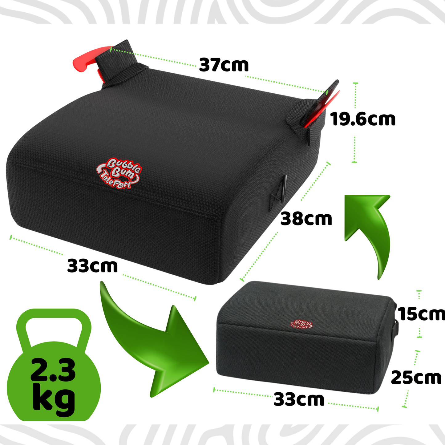 BubbleBum Teleport Backless Booster Child Car Seat Rearfacing.ie