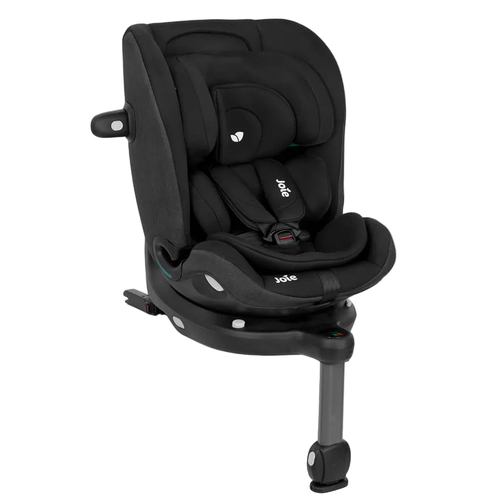 Joie i-Spin 360 Max black car seat with isofix base on a white background
