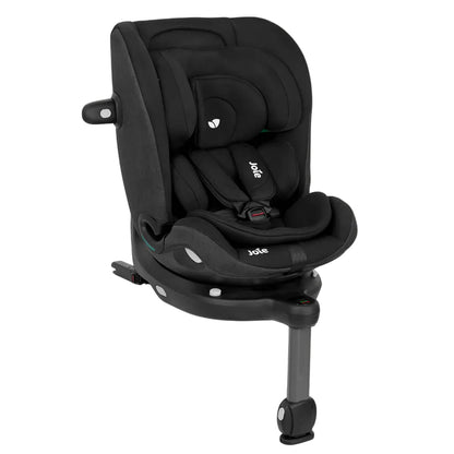 Joie i-Spin 360 Max black car seat with isofix base on a white background