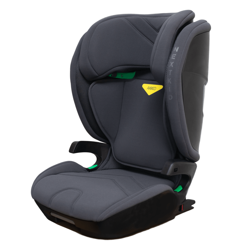 Axkid Nextkid Granite Melange High Back Booster Car Seat from Rearfacing.ie on white background